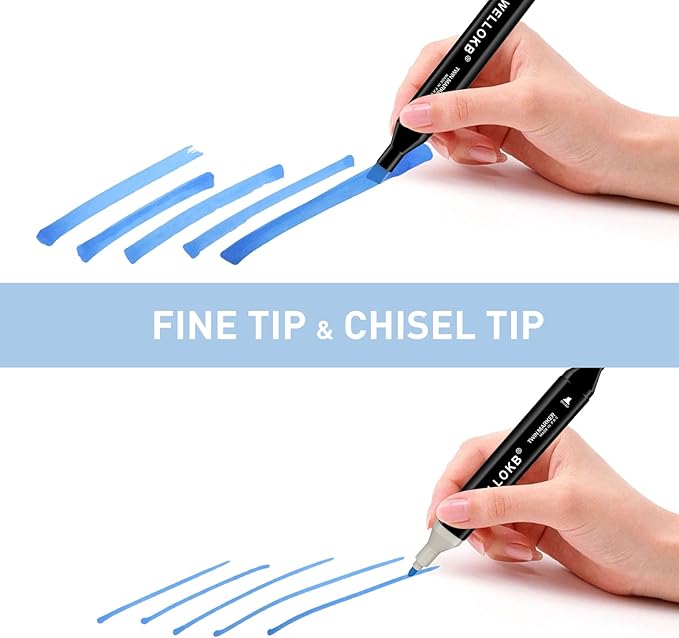 Alcohol Markers Set, 120 colors Alcohol Based Dual Tip, Broad and Brush Tip for Adult Coloring Books, Drawing, Sketching