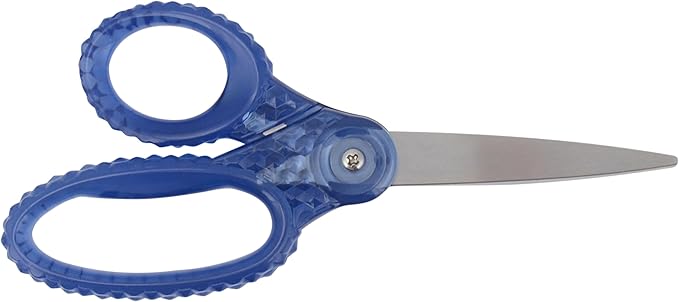 Westcott GEM Crystal-Design 7-Inch Pointed Student Scissors for Ages 12+, Classroom Essential with Comfortable Grip, Ideal for Left or Right Hand, Back to School, School Supplies, Blue