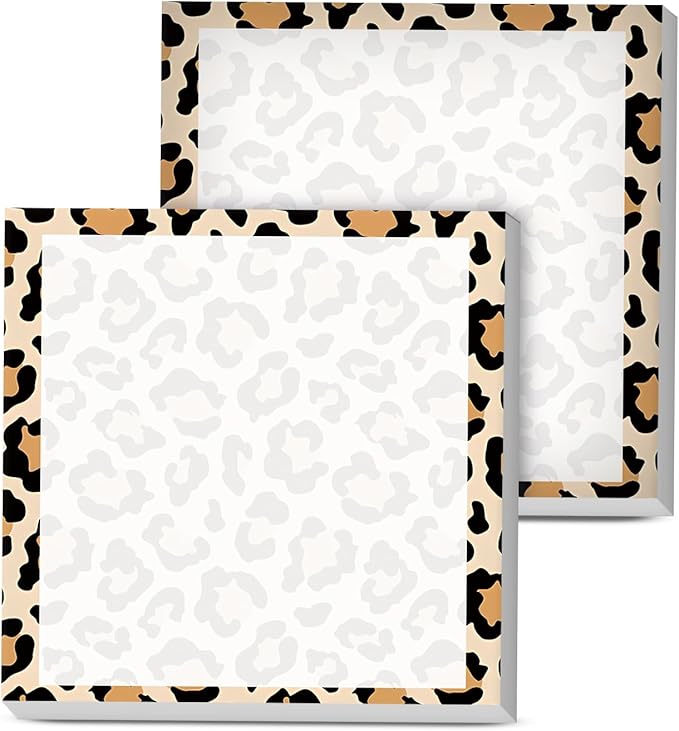 Sticky Notes, 2 Pads, 3x3 inches, Cute Colorful Fun Self-Stick Note Pads, Easy Post, Strong Adhesive Notepad Brown Leopard Print