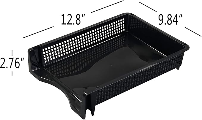 File Stacking Trays, Plastic Stackable Paper Letter Tray, 6 Packs