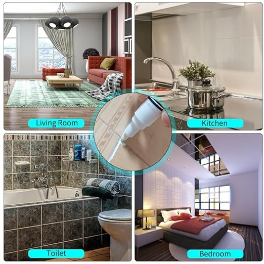 5 PCS Tile Grout Pen Home Repair Pen Tile Paint Markers for Tiles Floor Wall Bathroom Kitchen Repair Tools (Light Gray)