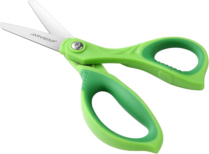 JARVISTAR 5.5" Kids Scissors, Student Scissors with Comfort Grip, Left & Right Handed Blunt Safety Scissors, Children Scissors with Cover for School Teachers Toddlers Craft Art Supplies, 24 Pack