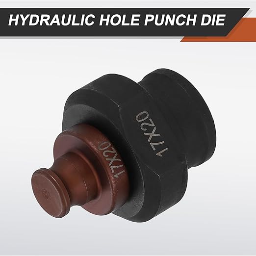 HARFINGTON Hydraulic Hole Punch Die 17x20mm Slotted Hole 40Cr Steel Electric Punching Kit for MHP-20 JP-20 Electric Punching Machine, Burgundy & Black