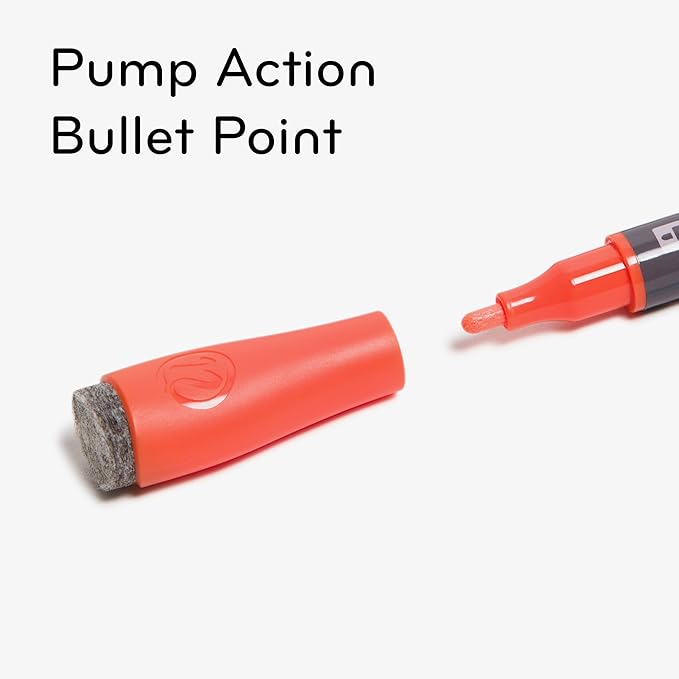 U Brands Liquid Chalk Markers For Blackboard, Chalk Board, and Dry Erase Boards, with Eraser, Assorted Bright Colors, Set of 4