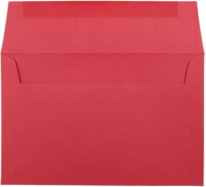 JAM PAPER A9 Colored Invitation Envelopes - 5 3/4 x 8 3/4 - Red Recycled - 50/Pack