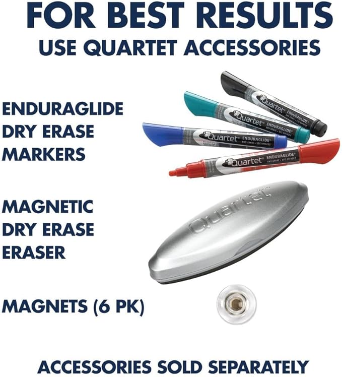 Quartet Whiteboard, Glass Dry Erase Board, Magnetic, 6' x 4', Infinity Frameless Mounting, White Surface, Accessory Tray, 1 Dry Erase Marker and 2 Glass Board Magnets (G7248W)