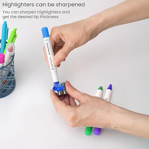 ARTEZA Gel Highlighters and Black Pens – 24-Pack with Sharpener, Smudge-Free, No-Bleed, for Thin Pages, Journaling, Note-Taking, School and Office Use