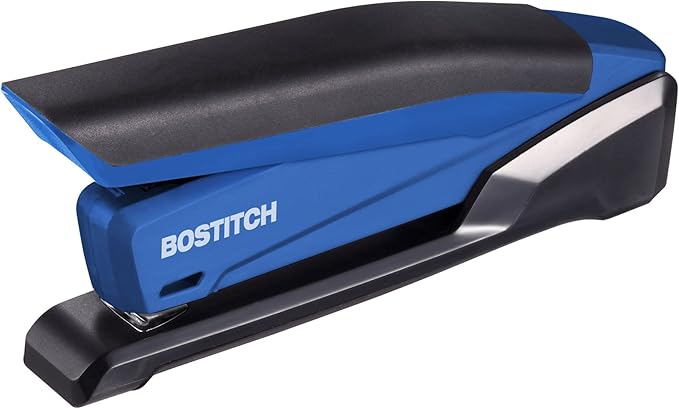 Bostitch Office InPower Spring-Powered Desktop Stapler, 20 Sheet Capcity, Built in Remover, Blue (1122)
