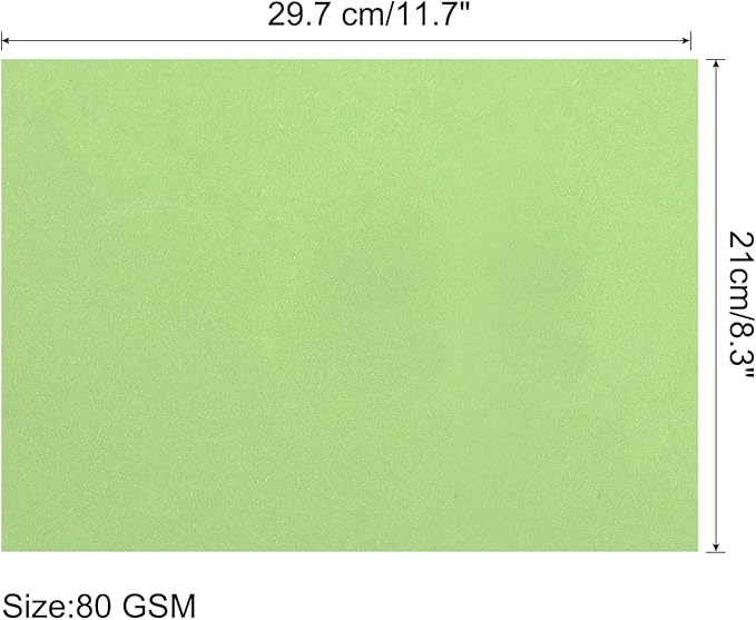 MECCANIXITY 100 Sheets Colored Copy Paper 8.5 x 11 Inch Printer Paper 80gsm Light Green for Office Printing, Document Copying, Invitations, Forms, Art Projects