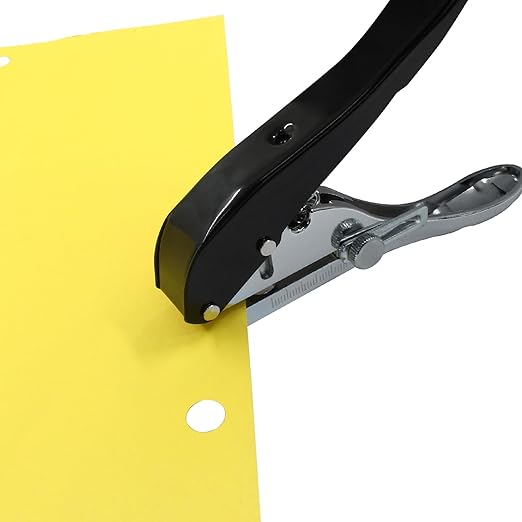10 mm Single Hole Punch, Portable Hand Held Paper Hole Puncher, Black Long Hole Punch for Paper, Cards, Plastic