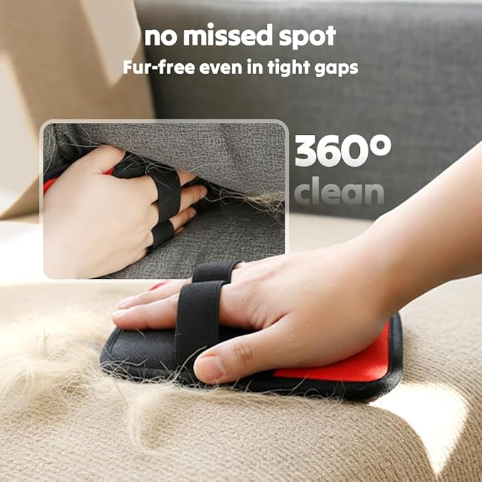 Pet Hair Removal Glove, 2026 Upgraded Electrostatic Pet Hair Remover Glove with Brush, Pet Hair Remover Pocket Storage for Pet Hair Remover Tool on Carpet, Clothing, Couch, Car Seat (Yellow, 1Pcs)
