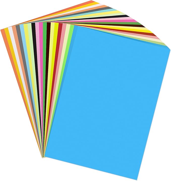 Color Copy & Print Paper 8.3"x11.7" 300 Sheets 20 Colors Rainbow Printer Paper Pastel Color Multipurpose Papers Portable Colored Copy Papers for DIY Cut Art Craft Office School Print Copys Document
