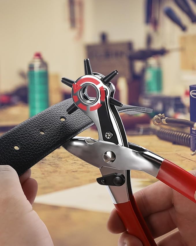 KingTool Professional Leather Hole Punch - Perfect for Belts, Watch Bands, Straps, Dog Collars, Saddles, Shoes, Fabric, DIY Home or Craft Projects