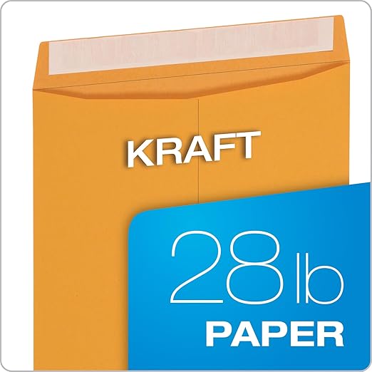 Columbian 9 x 12 Catalog Envelopes with Self Seal Closure, 28 lb Brown Kraft, for Mailing Flat Letter Size Documents or Photos, 30 Per Pack (COLO401)