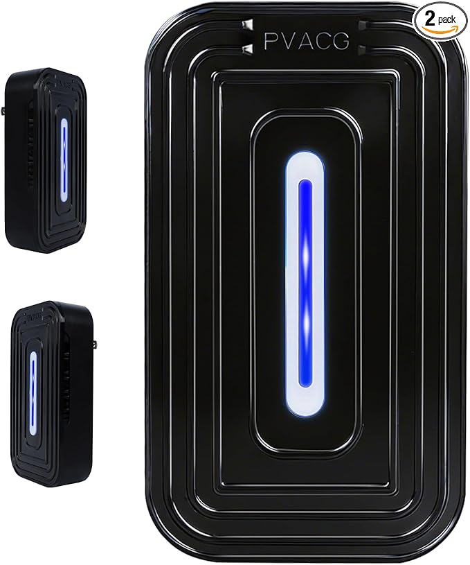 2 Pack 8-Emitter Negative Ion Air Purifier, Plug in Ionic Air Cleaner with Blue Light Quiet and Energy Saving Air Ionizers for Home Office Bedroom Bathroom Living Room and Pet Room(2,Black)