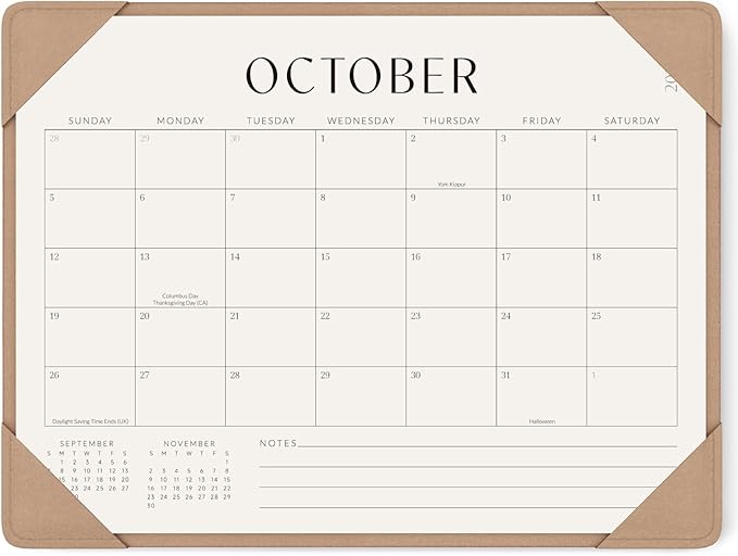 Jotsome Desk Calendar 2025-2026 with Desktop Mat, Desk Pad Calendar From Now to December 2026 14x10.5 inch, Desk Blotter Calendar for Home Office and School, Easy Planning, Apricot
