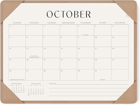 Jotsome Desk Calendar 2025-2026 with Desktop Mat, Desk Pad Calendar From Now to December 2026 14x10.5 inch, Desk Blotter Calendar for Home Office and School, Easy Planning, Apricot