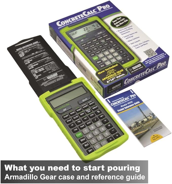 Calculated Industries 4225 ConcreteCalc Pro Advanced Feet-Inch-Fraction, Metric Construction-Math Calculator Tool for Concrete, Masonry, Paving Contractors and Estimators