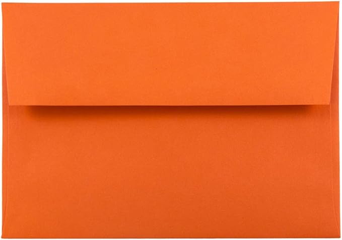 JAM PAPER A6 Colored Invitation Envelopes - 4 3/4 x 6 1/2 - Orange Recycled - Bulk 500/Box
