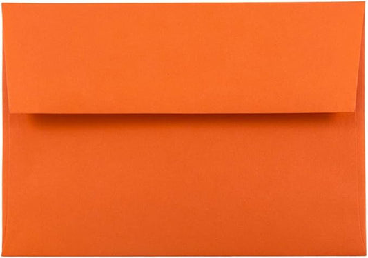 JAM PAPER A6 Colored Invitation Envelopes - 4 3/4 x 6 1/2 - Orange Recycled - Bulk 500/Box
