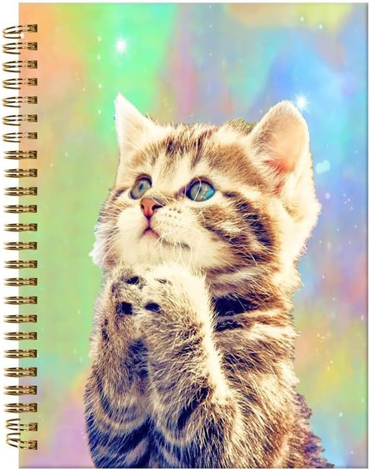Spiral Journal Notebook,A5 Hardcover Lined Journals for Women Girl 6 x 8.3 in,120 Pages Thick Paper,Cute College Ruled Writing Notebook for Gifts Office Work School(Cute Cats)