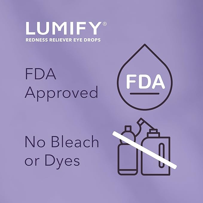 LUMIFY Eye Drops for Red Eyes, Redness Reliever for Brighter Looking Eyes, Works in 1 Minute & Lasts Up to 8 Hours, Eye Drops, 0.08 Fl Oz (2.5 mL)