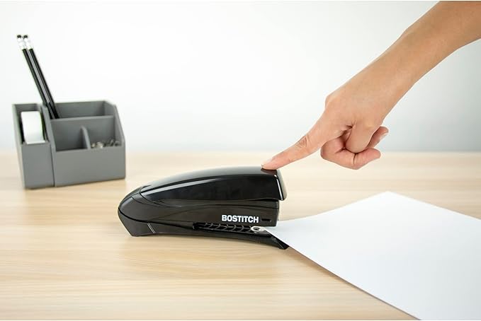 Bostitch Office Inspire 20 Sheet Stapler - One Finger, No Effort, Spring Powered Stapler - Black (1423)