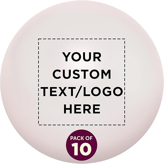 Custom Stress Balls for Adults, 10 Pack, Personalized Text, Logo, Hand Exercise, Perfect for Your Desk, Office, or Home, White