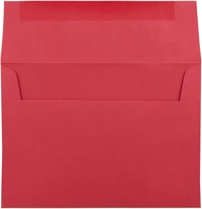 JAM PAPER A7 Colored Invitation Envelopes - 5 1/4 x 7 1/4 - Red Recycled - 50/Pack