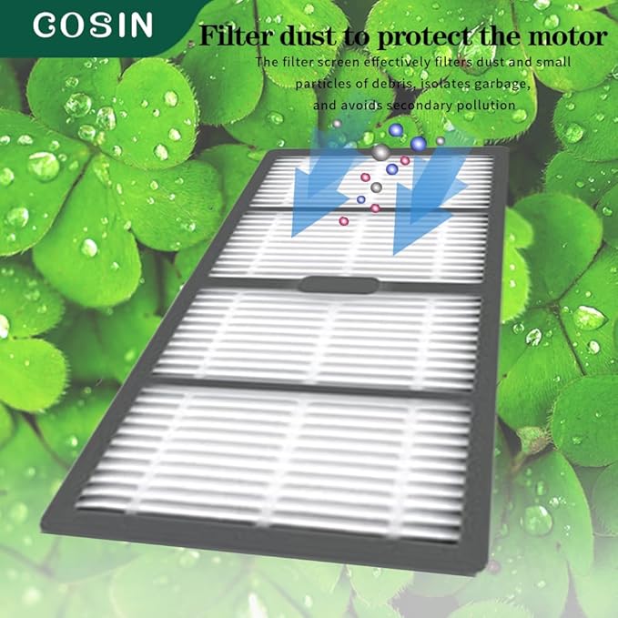 COSIN Replacement Parts Kit Compatible with Roomba s9(9150),s9+(9550),s Series Vacuum Cleaner.Pack of 2 Set of Multi-Surface Rubber Brushes, 10 Side Brushes,10 Filters,10 Dust Bags,2 Tools