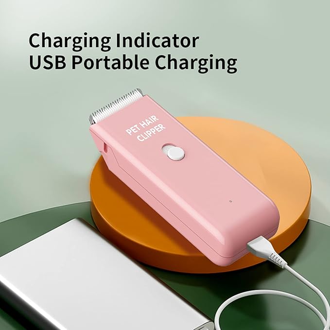 Grimgrow Dog Cat Home Hair Waterproof Clipper Portable Electric USB Rechargeable Pet Grooming Tools Low Noise Shaver Cordless Trimmer for Small and Large Pets