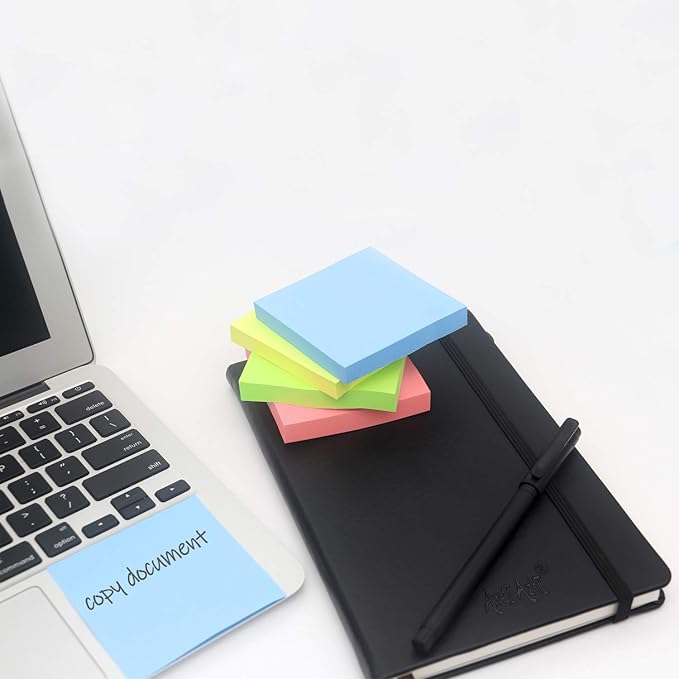 Sticky Notes 3x3, Self-Stick Notes, 36 Pads, 100 Sheets/Pad, Assorted Colors Stickies, Easy to Post Notes for Study, Works, Daily Life (36)