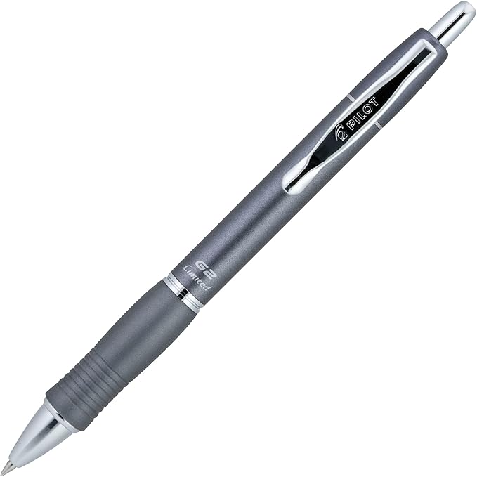 Pilot G2 Limited Premium Metal Gel Pen, Fine Point, 0.7 mm, Assorted Barrel Color, Black Ink