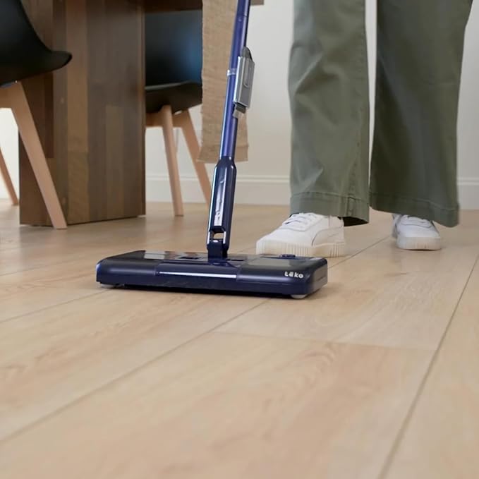 Teko Turbo Powered Cordless Stick Vacuum Cleaner – Multi-Surface Rechargeable Sweeper for Carpet, Hardwood, and Tile, Lightweight Household Wireless Vacuum for Pet Hair & Floor Cleaning, Teal Blue