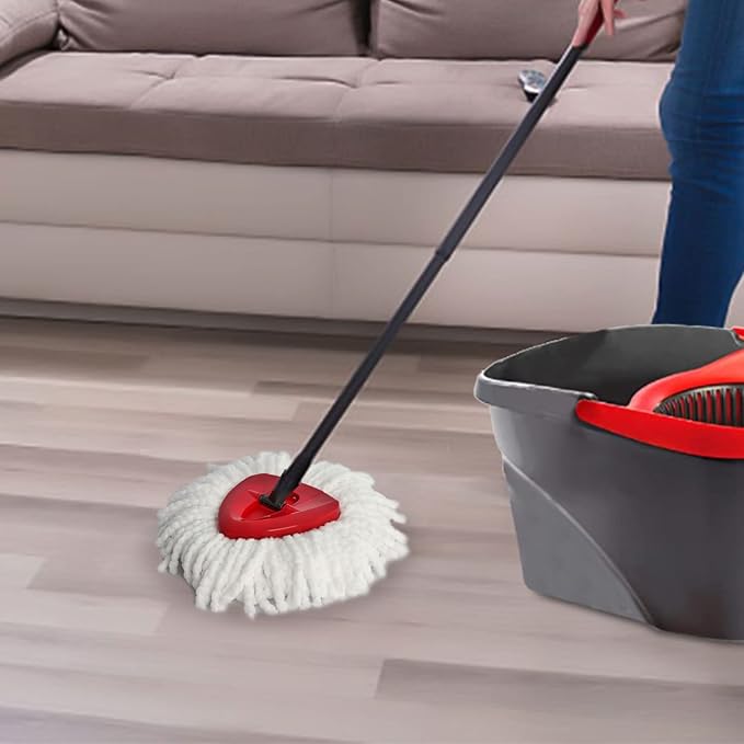 Spin Mop Replacement Head - EasyWring Mop Refills with Base Compatible with O-Cedar Triangle Spin Mop, Microfiber Mop Replace Head Easy Cleaning Floor Head Mop (White)