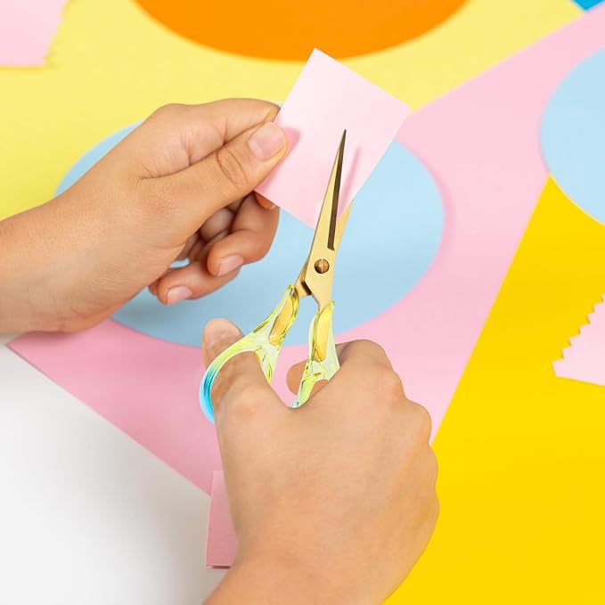 Honagu Premium Acrylic Handle Scissors -Stainless Steel Blades, Precision Cutting, Ergonomic Design, Ideal for Home, Office, and Craft Use - 2 Pack, Blue