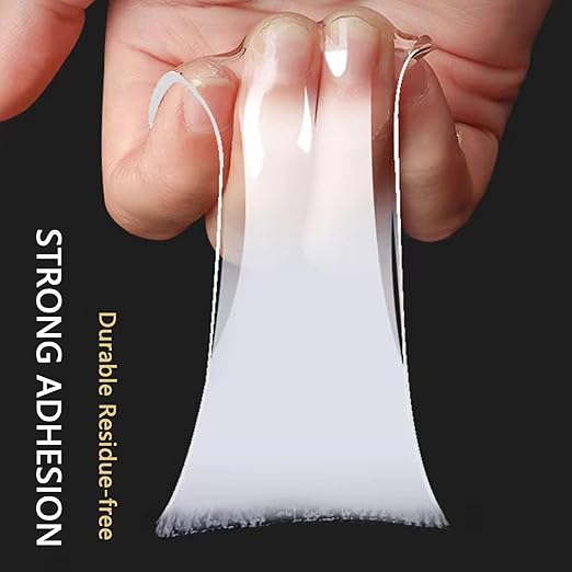 LMJIA Heavy Duty Two- Sided Tape, Clear Reusable Mounting Tape Picture Hanging Adhesive Tape Removable Wall Tape Adhesive Poster Tape (Width: 1.18in*Thickness: 0.08, FT, 9.85)