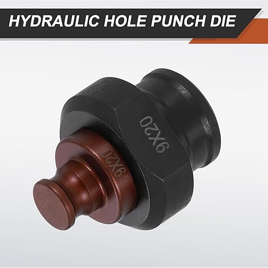 HARFINGTON Hydraulic Hole Punch Die 9x20mm Oval Hole 40Cr Steel Electric Punching Kit for MHP-20 JP-20 Electric Punching Machine, Burgundy & Black