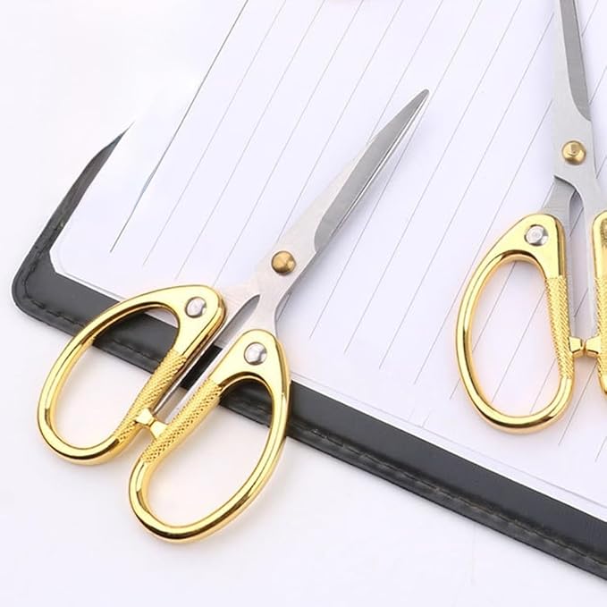 5" Small Sewing Scissors All Purpose Scissors Stainless Steel Tip Shears DIY Tools Office Scissor for Home Office School Sewing Fabric Handcraft Craft Art Work Needlework Everyday Use Gold