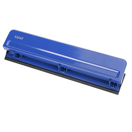 Eagle 3 Hole Punch, Desktop Heavy Duty Paper Puncher,12 Sheet Punching Capacity, All-Metal Construction(Blue)