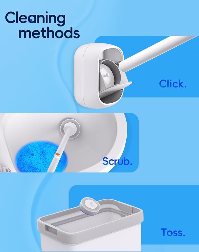 LFBEAR Disposable Toilet Cleaning System - Toilet Wand Kit with 36 High-Performance Refills, Wall Mounted Brush and Holder for Deep Cleaning Bathroom (Only contains 36 Refills)