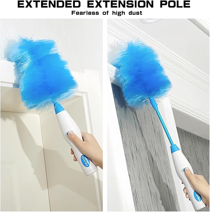 Electric Duster Brush-180°Electric Duster Multi-Function Automatic Electrostatic Adsorption Brush Cleaning Tool for Furniture, Window and Bookshelf