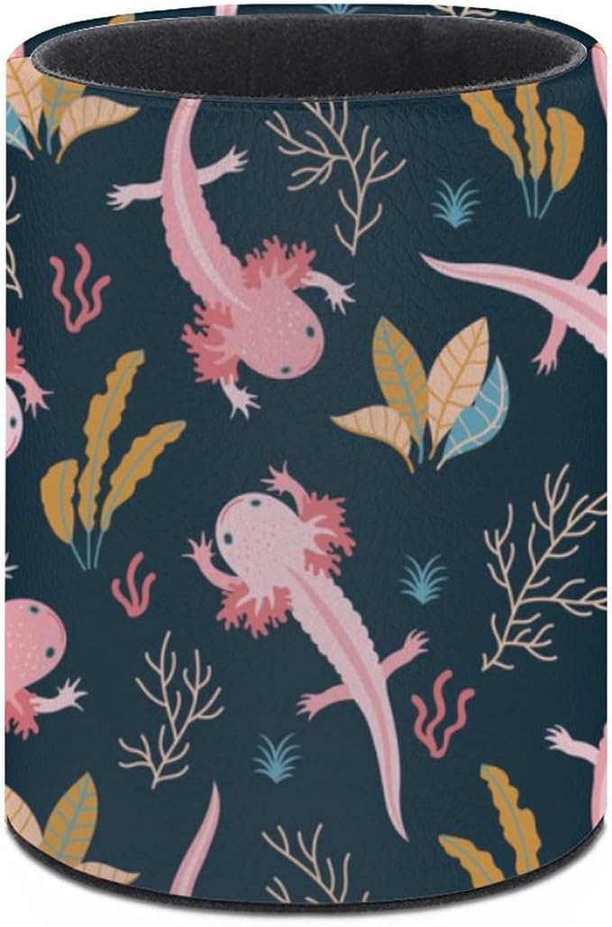 Cute Axolotl Pen Holder Pencil Organizer Cute Pencil Cup Desk Decor Makeup Brush Holder PU Multifunctional Office Suppliesfor Home Classroom School