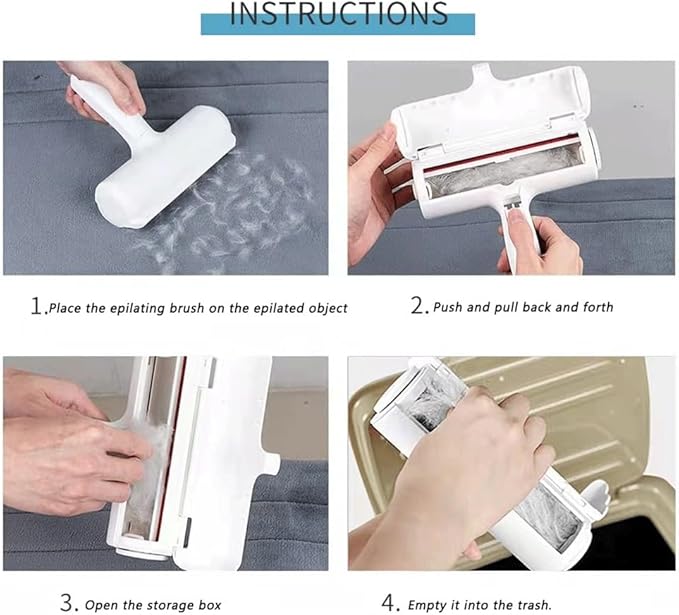 Reuseable Hair Remover - Pet Hair Roller for Cat, Dog，Couch, Furniture, Carpet and Bedding, Portable Lint Rollers - Perfect Cat Dog Fur Remover Tool (Color : Red)