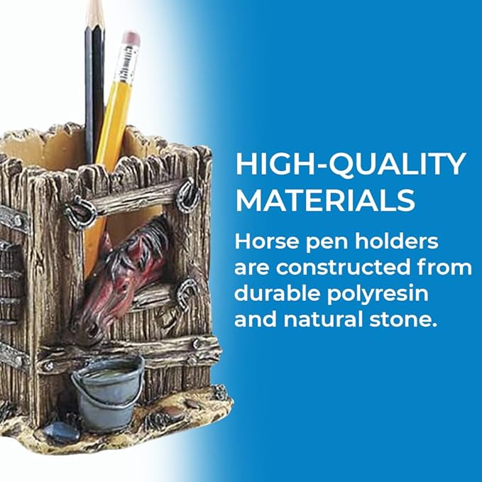 SAGEFINDS Horse-Themed Pen Holder | Desktop Stationery Organizer | Desk Storage Accessories | Home Office Pencil Cup Container | Gift for Horse Lovers