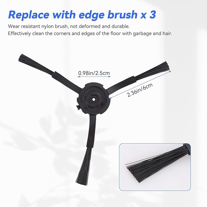 Replacement Parts for Eufy X8 Pro: Compatible with Eufy X8 Pro Series Robot Vacuum Cleaner - 1 Main Brushes,1 Brush,3 Hybrid Accessory Filters, 3 Side Brushes（8 Pcs）