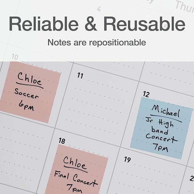 Redi-Tag Translucent Sticky Notes, Transparent Self-Stick Notes, 3" x 3", Pastel Colors, 4 Pads, 50 Notes Per Pad, 200 Sheets (1006593)