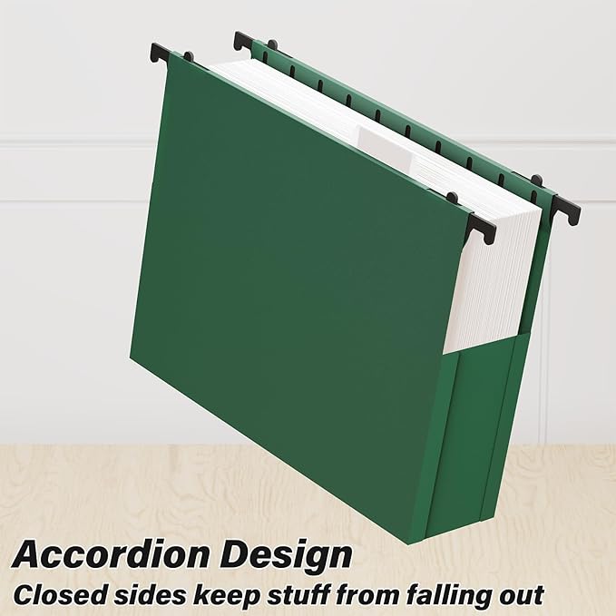 Plastic Hanging File Folders Letter Size,Heavy Duty 3 Inch Expansion Folder,6 Pack Reinforced Expanding File Folder,Extra Capacity Accordian Pocket,Colored Hanging Folder Organizer for Home Office