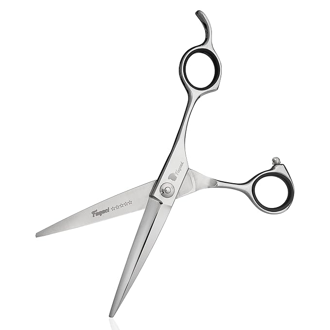 Professional Hair Scissors 6 Inch Straight with Extremely Sharp Blades, 440C Steel Hair Cutting Scissors, Durable, Smooth Motion & Fine Cut, Barber Scissors with Elegant Sheath, Cleaning Leather & Key