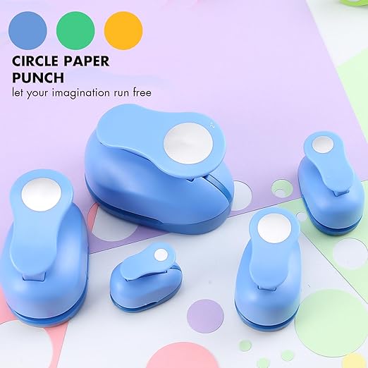 LOONENG 3/8inch, 5/8inch, 1inch, 1.5inch, 2inch Circle Punch Set, 5 Different Size Circle Hole Punch for Scrapbooking, Card Making, DIY Photo Albums, Gift Tags, Homemade Confetti